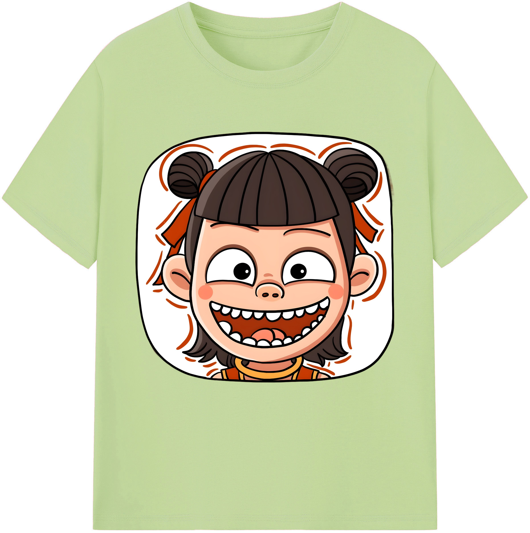 （画像用） Ne Zha 2 ナタ 魔童の大暴れ 綿100％半袖Tシャツ（フロントプリント）